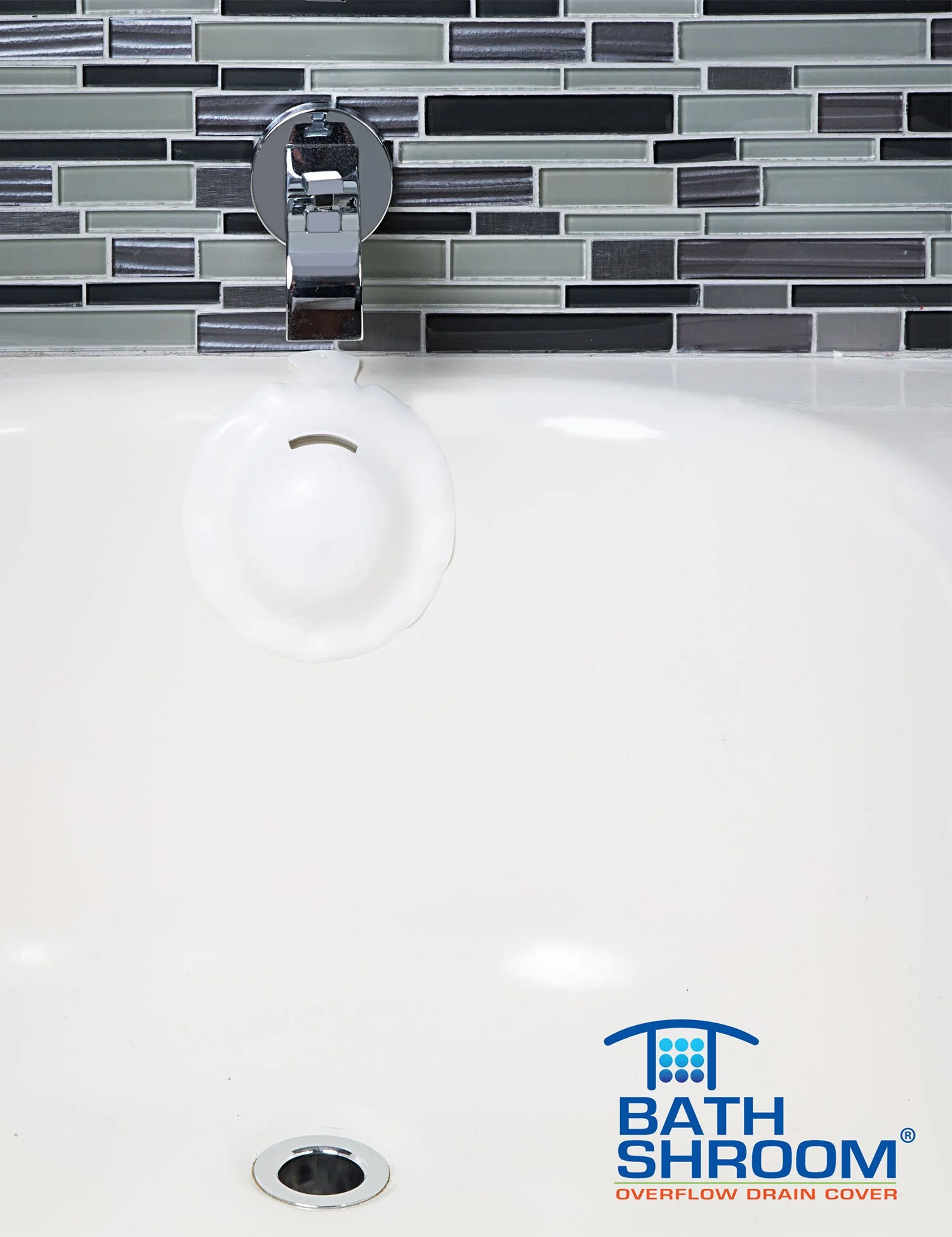 BathShroom (White) Overflow Drain Cover for Fuller Baths - Image 3