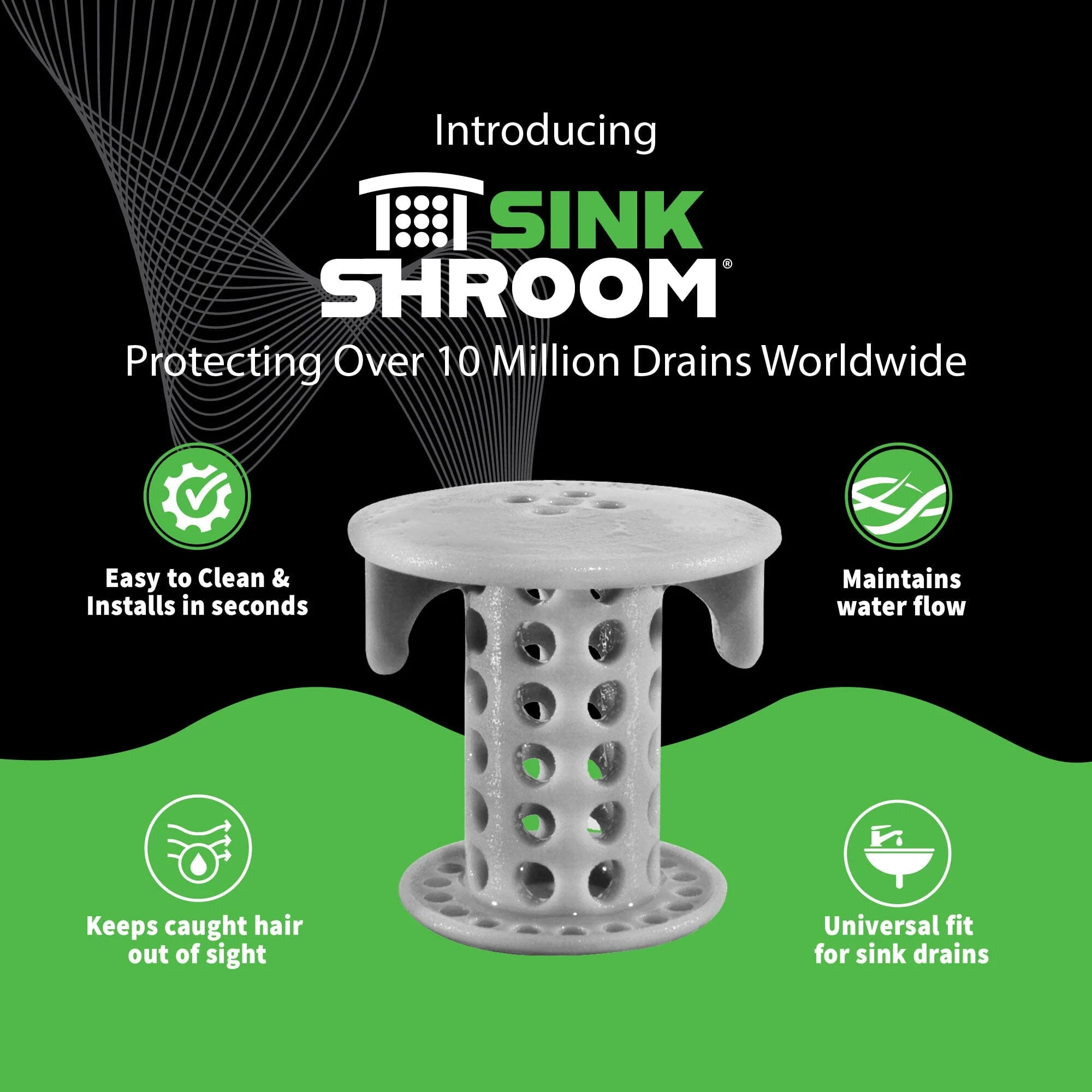SinkShroom® (Gray) The Hair Catcher That Prevents Clogged Bathroom Sink Drains - Image 4