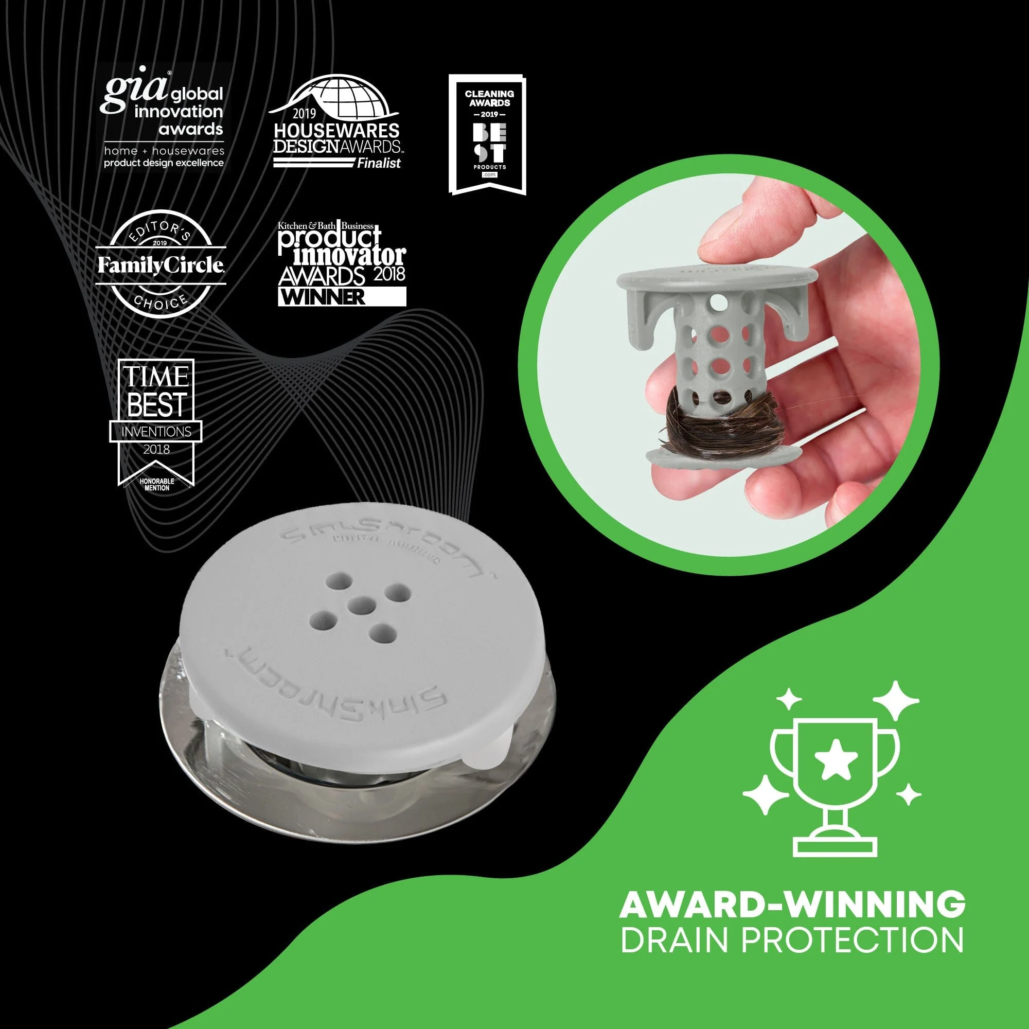 SinkShroom® (Gray) The Hair Catcher That Prevents Clogged Bathroom Sink Drains - Image 6