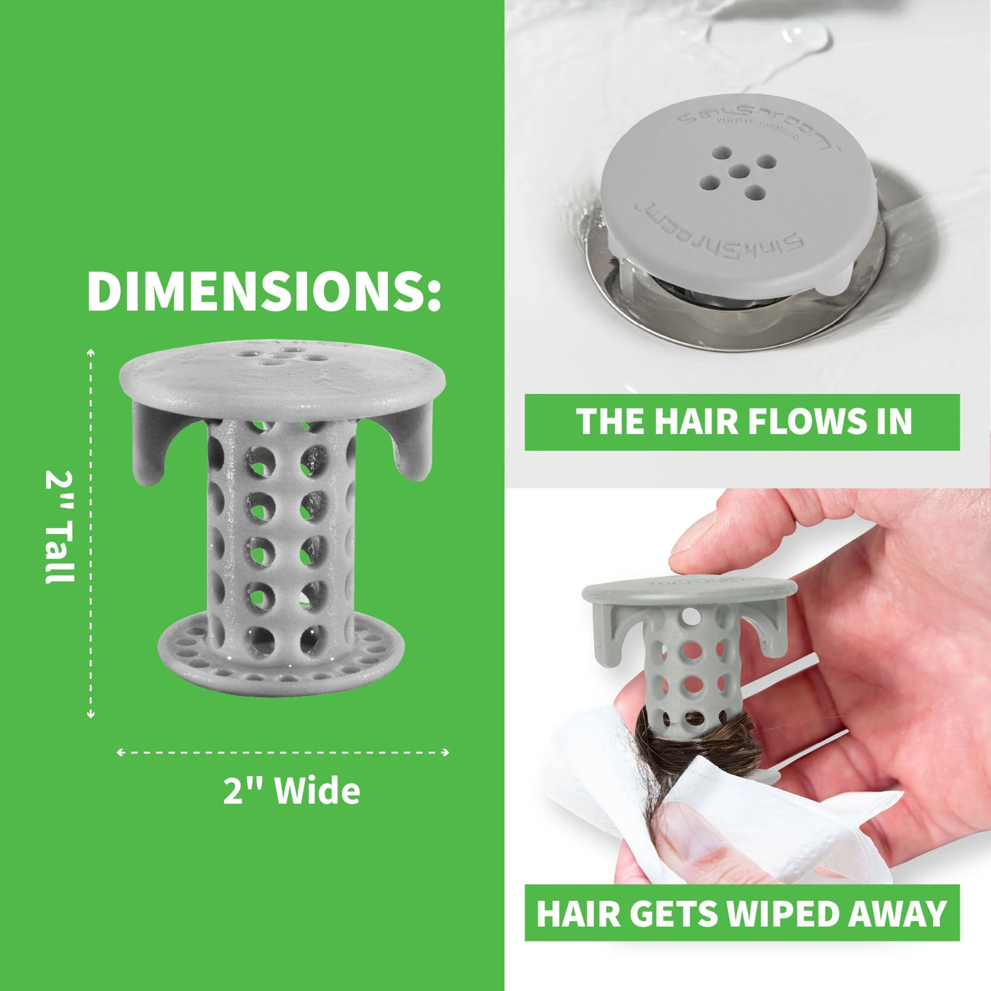 SinkShroom® (Gray) The Hair Catcher That Prevents Clogged Bathroom Sink Drains - Image 7