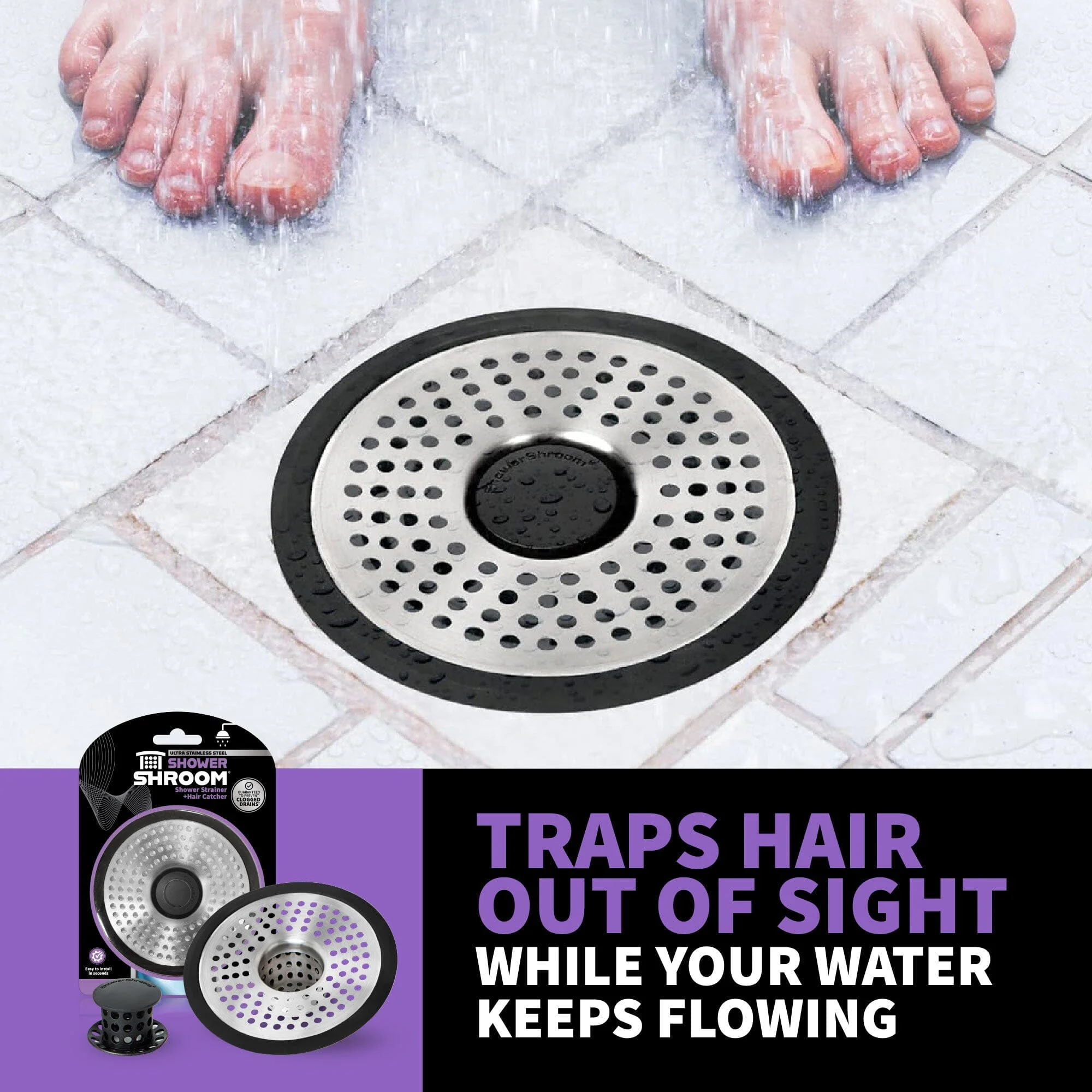ShowerShroom (Ultra Edition) Strainer That Prevents Clogged Shower Stall Drains - Image 3