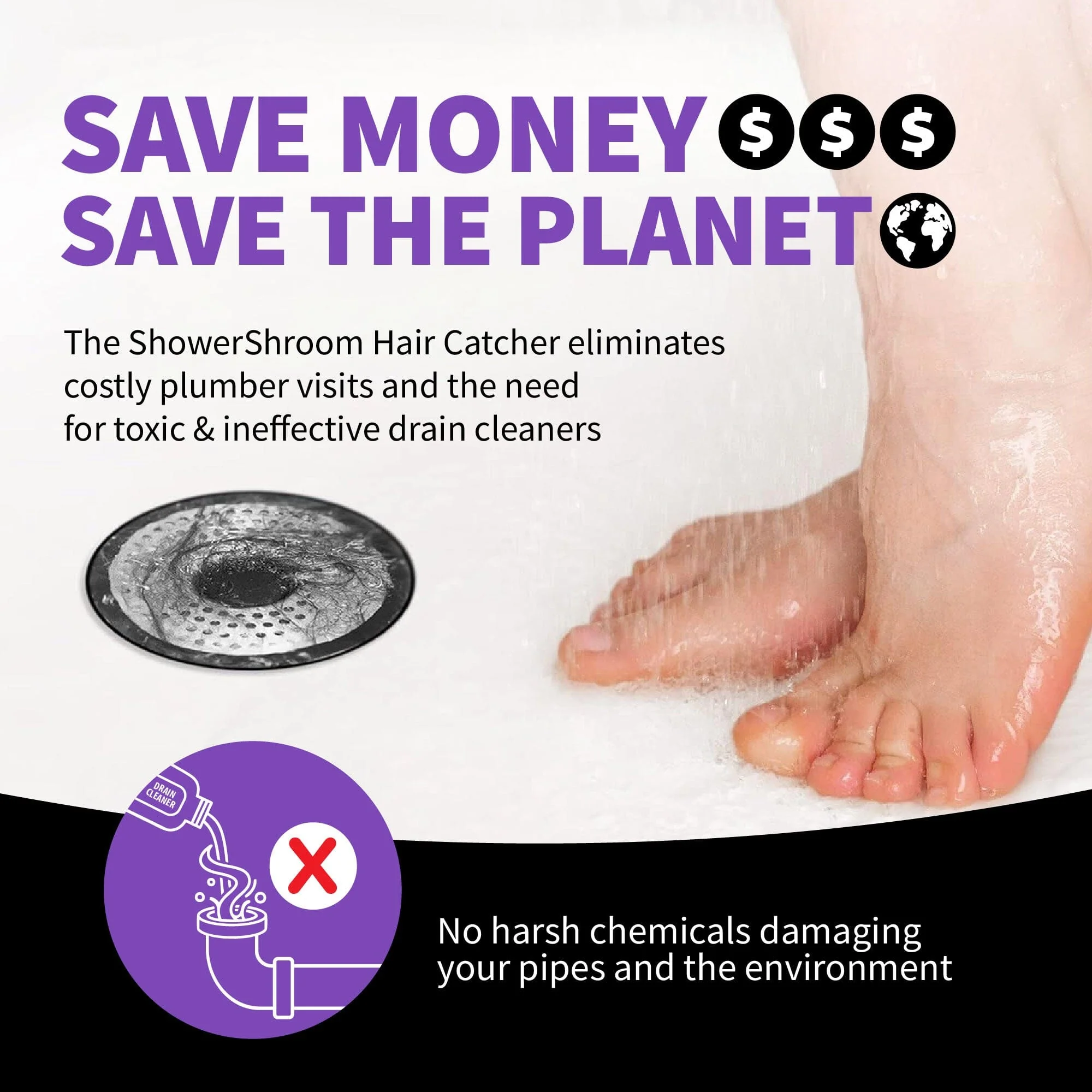 ShowerShroom (Ultra Edition) Strainer That Prevents Clogged Shower Stall Drains - Image 7