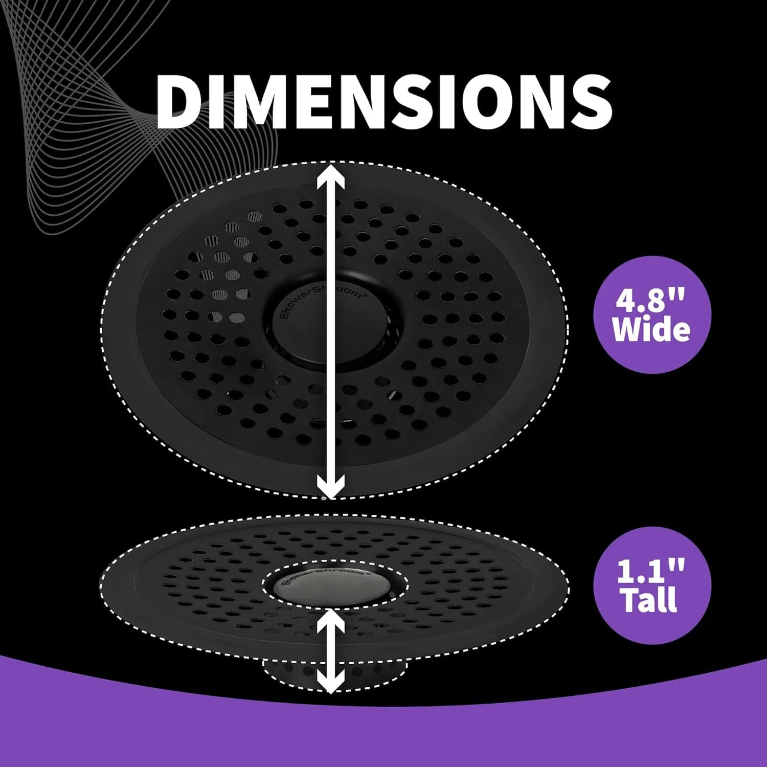 ShowerShroom Ultra Matte Black Hair Catcher, Stainless Steel Drain Protector, Fits All Shower Drains - Image 7