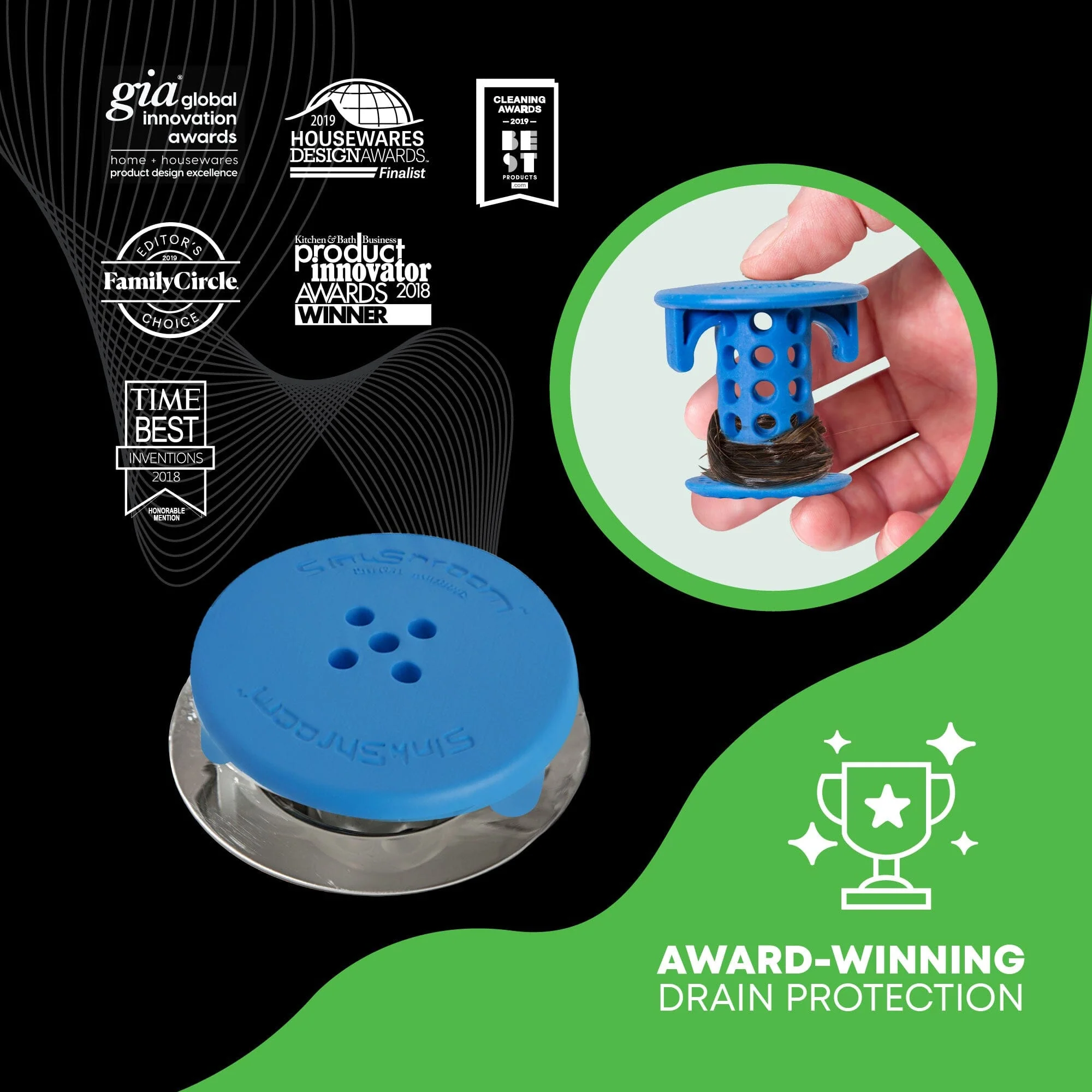 SinkShroom® (Blue) The Hair Catcher That Prevents Clogged Bathroom Sink Drains - Image 6