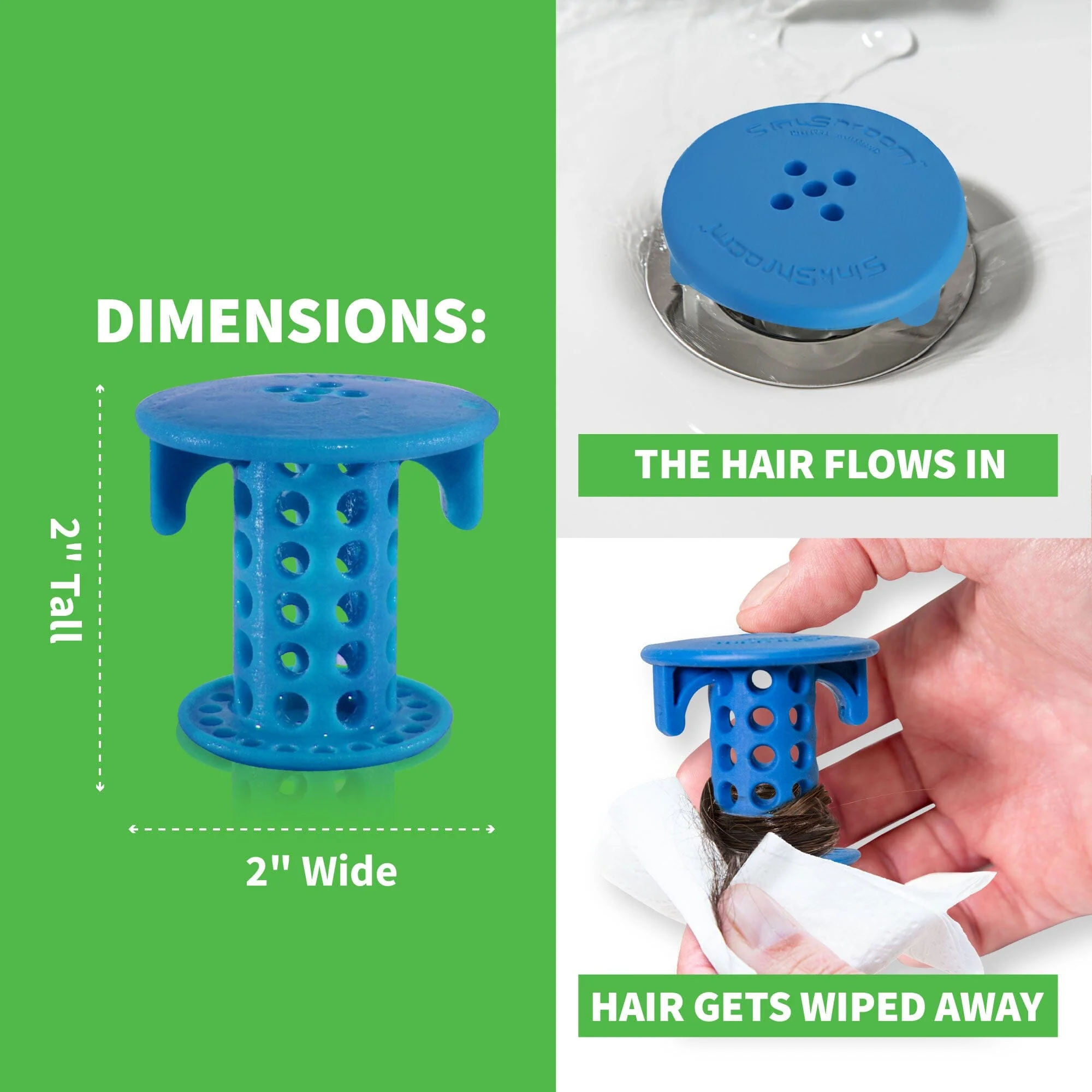 SinkShroom® (Blue) The Hair Catcher That Prevents Clogged Bathroom Sink Drains - Image 7