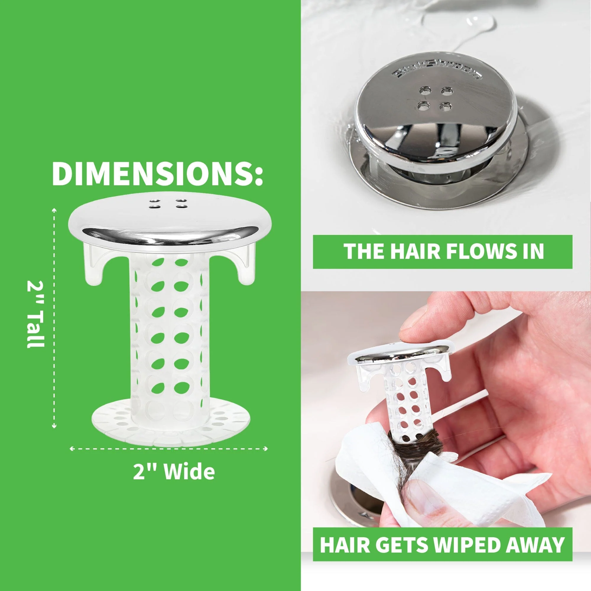 SinkShroom (Chrome Edition) The Hair Catcher That Prevents Clogged Bathroom Sink Drains - Image 6