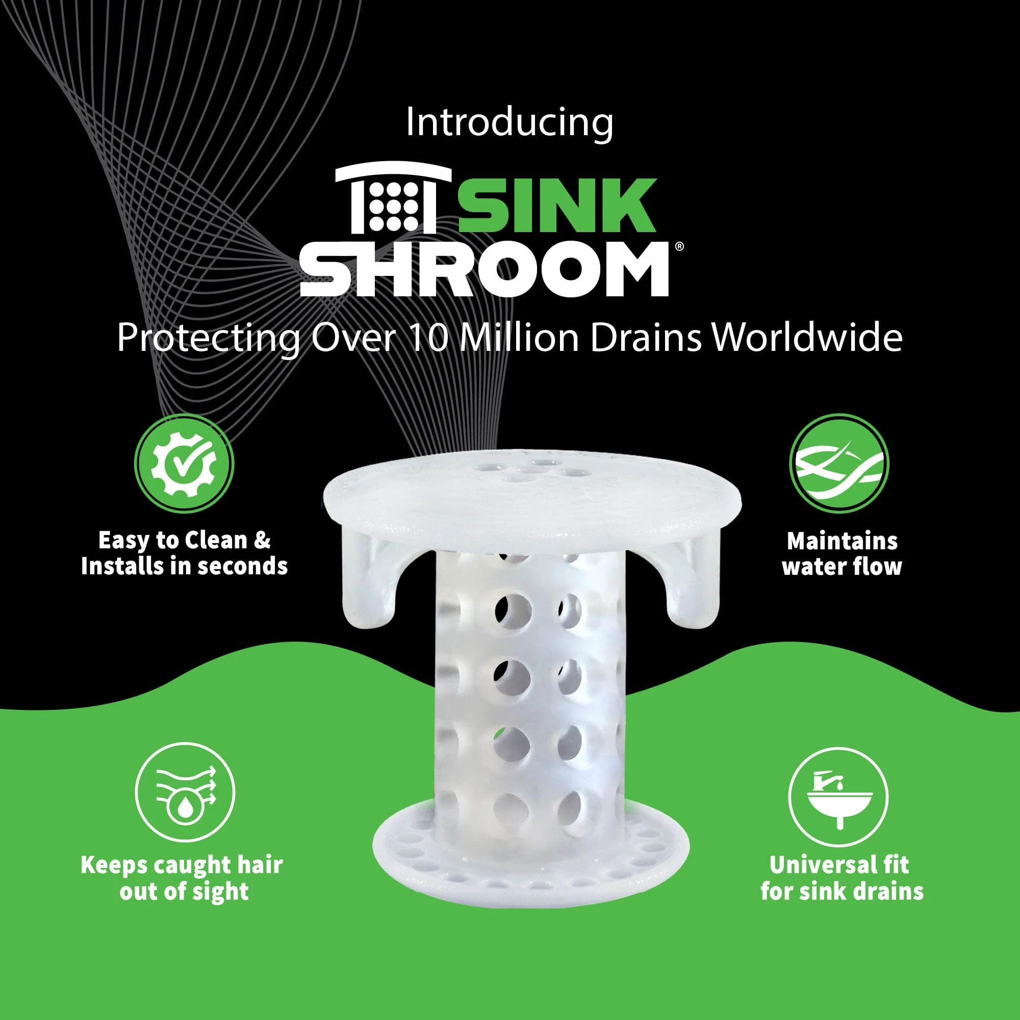 SinkShroom® (Clear) The Hair Catcher That Prevents Clogged Bathroom Sink Drains - Image 3