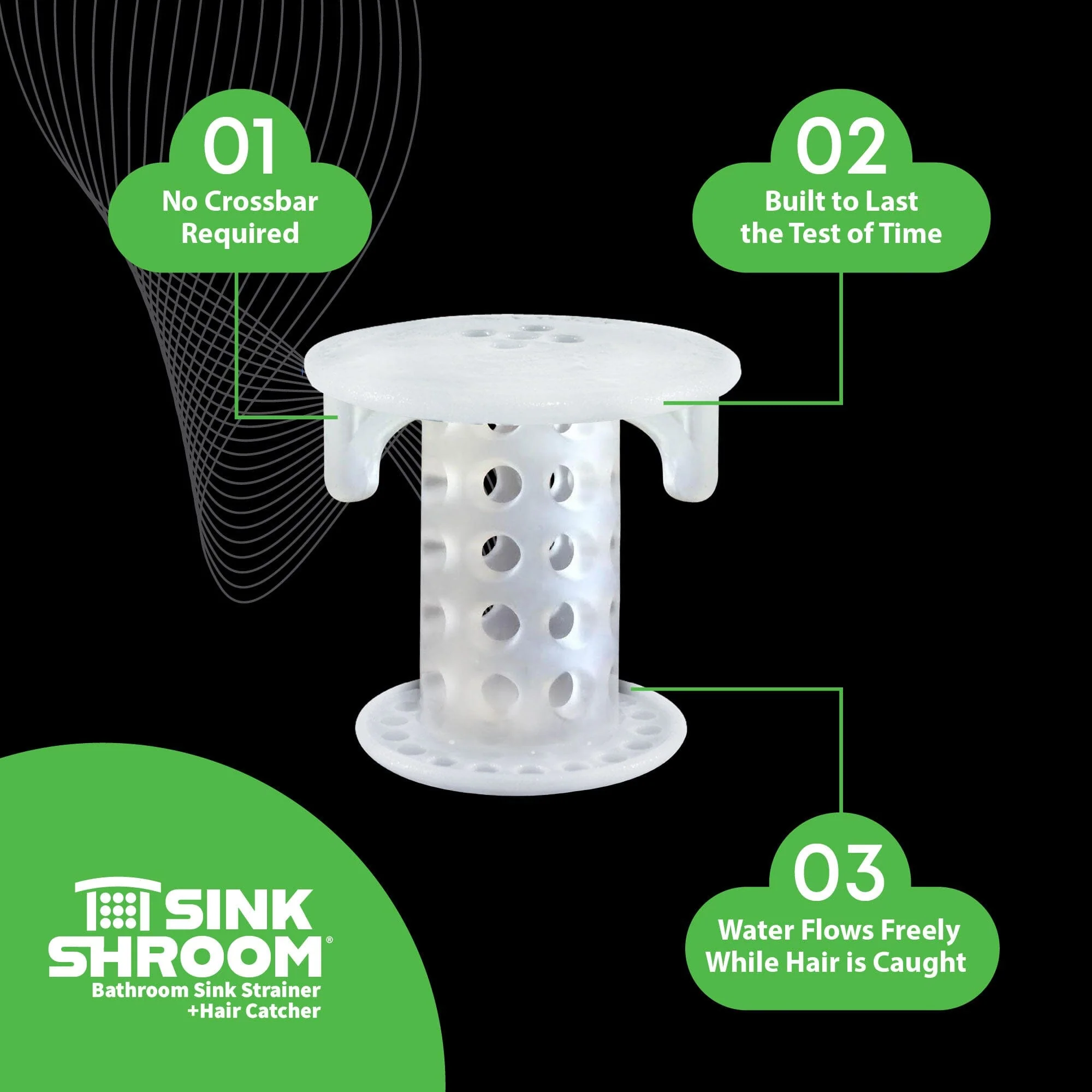 SinkShroom® (Clear) The Hair Catcher That Prevents Clogged Bathroom Sink Drains - Image 9