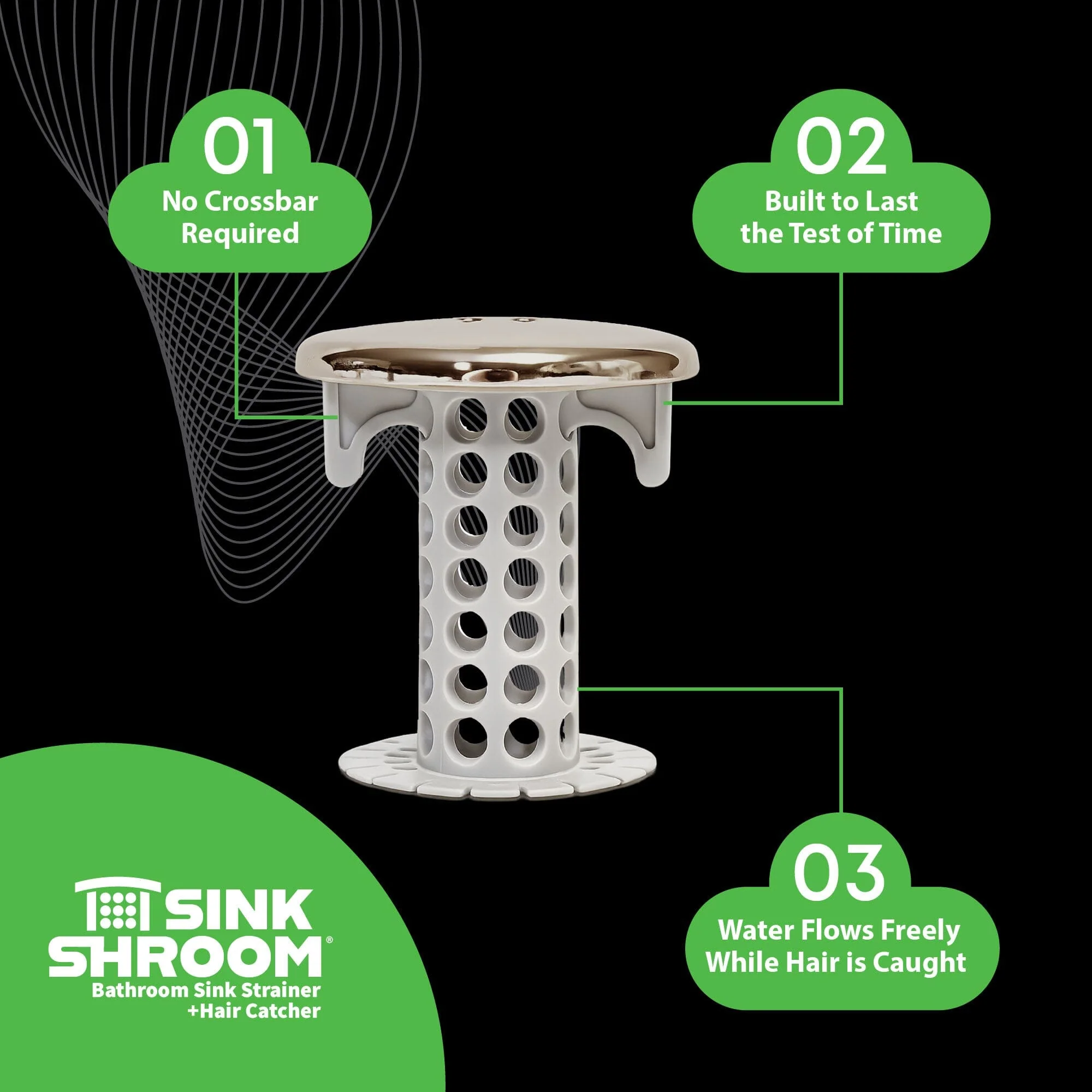 SinkShroom (Nickel Edition) The Hair Catcher That Prevents Clogged Bathroom Sink Drains - Image 10