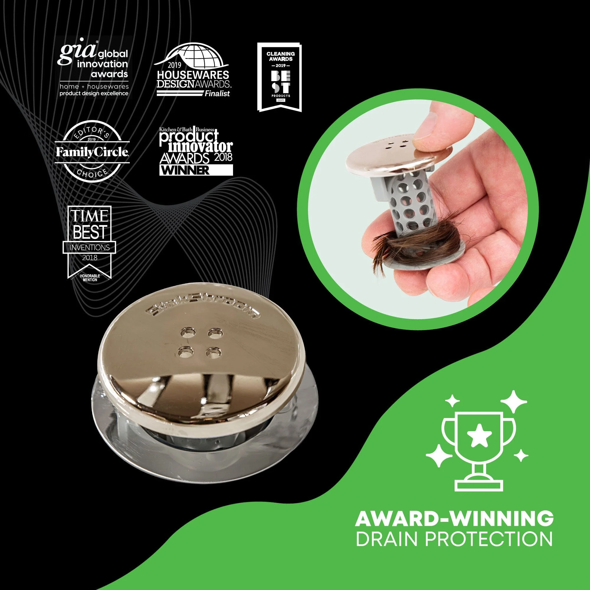 SinkShroom (Nickel Edition) The Hair Catcher That Prevents Clogged Bathroom Sink Drains - Image 6