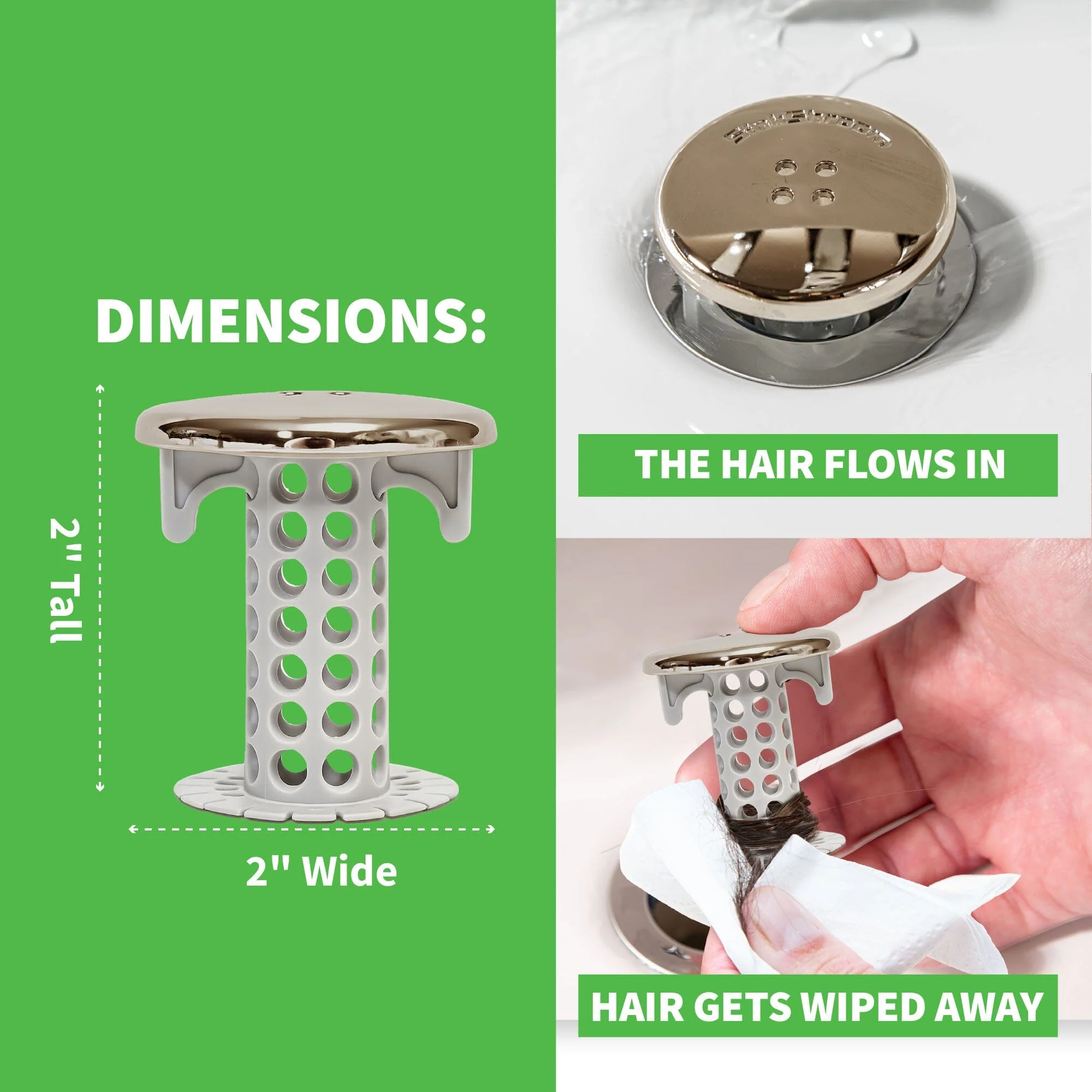 SinkShroom (Nickel Edition) The Hair Catcher That Prevents Clogged Bathroom Sink Drains - Image 7