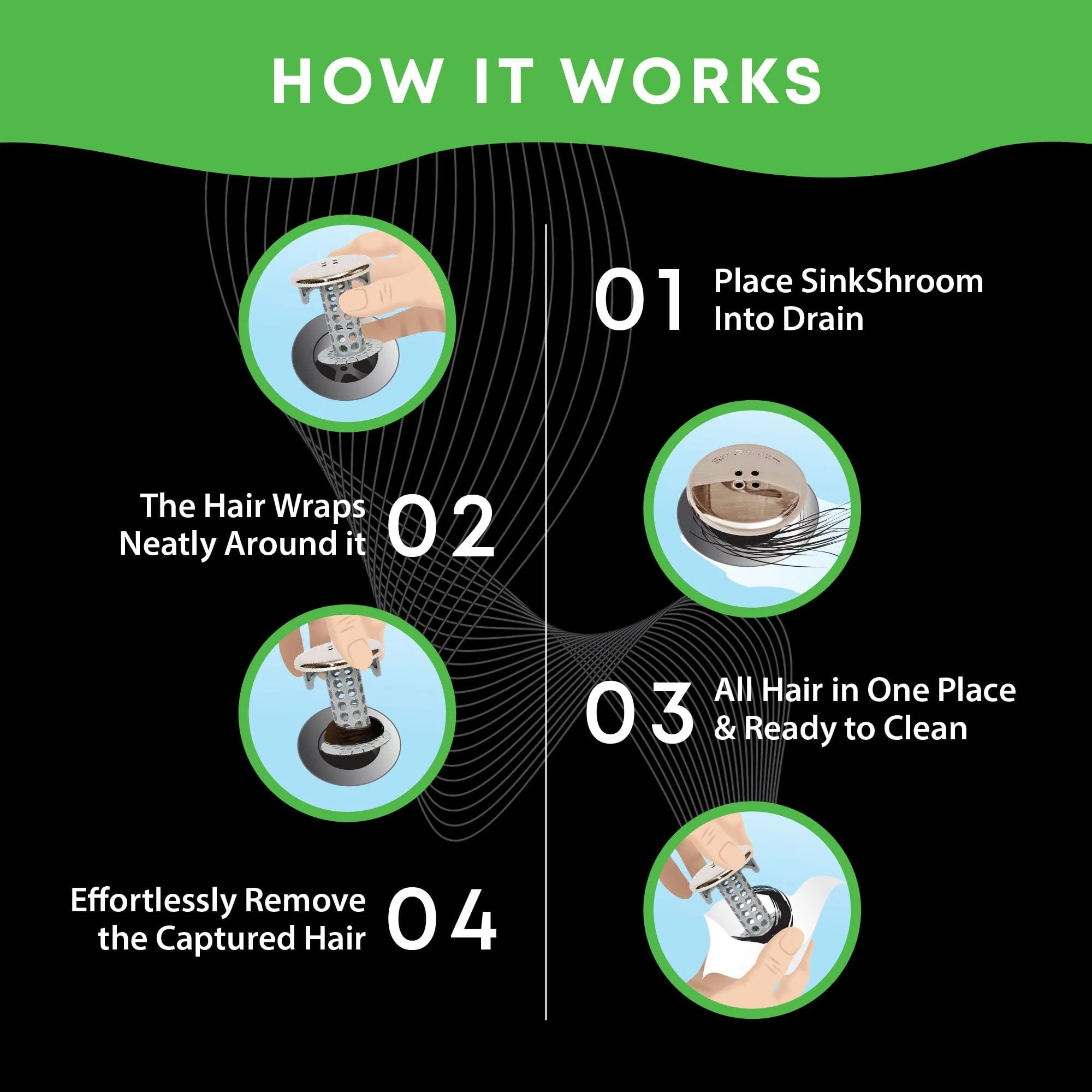 SinkShroom (Nickel Edition) The Hair Catcher That Prevents Clogged Bathroom Sink Drains - Image 9
