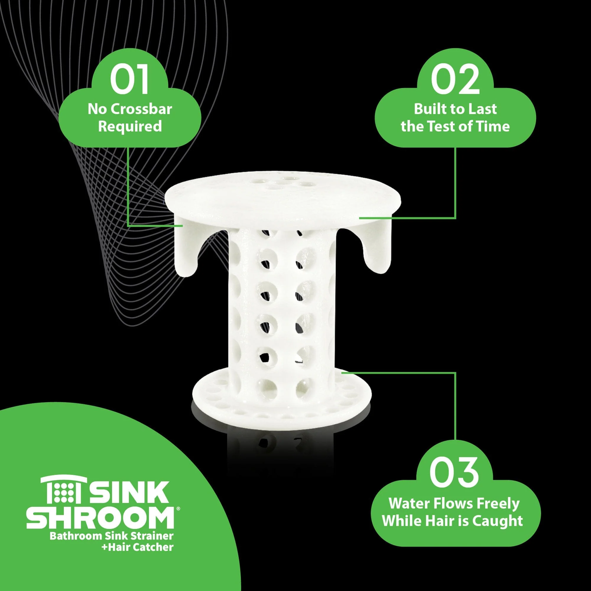 SinkShroom® (White) The Hair Catcher That Prevents Clogged Bathroom Sink Drains - Image 10