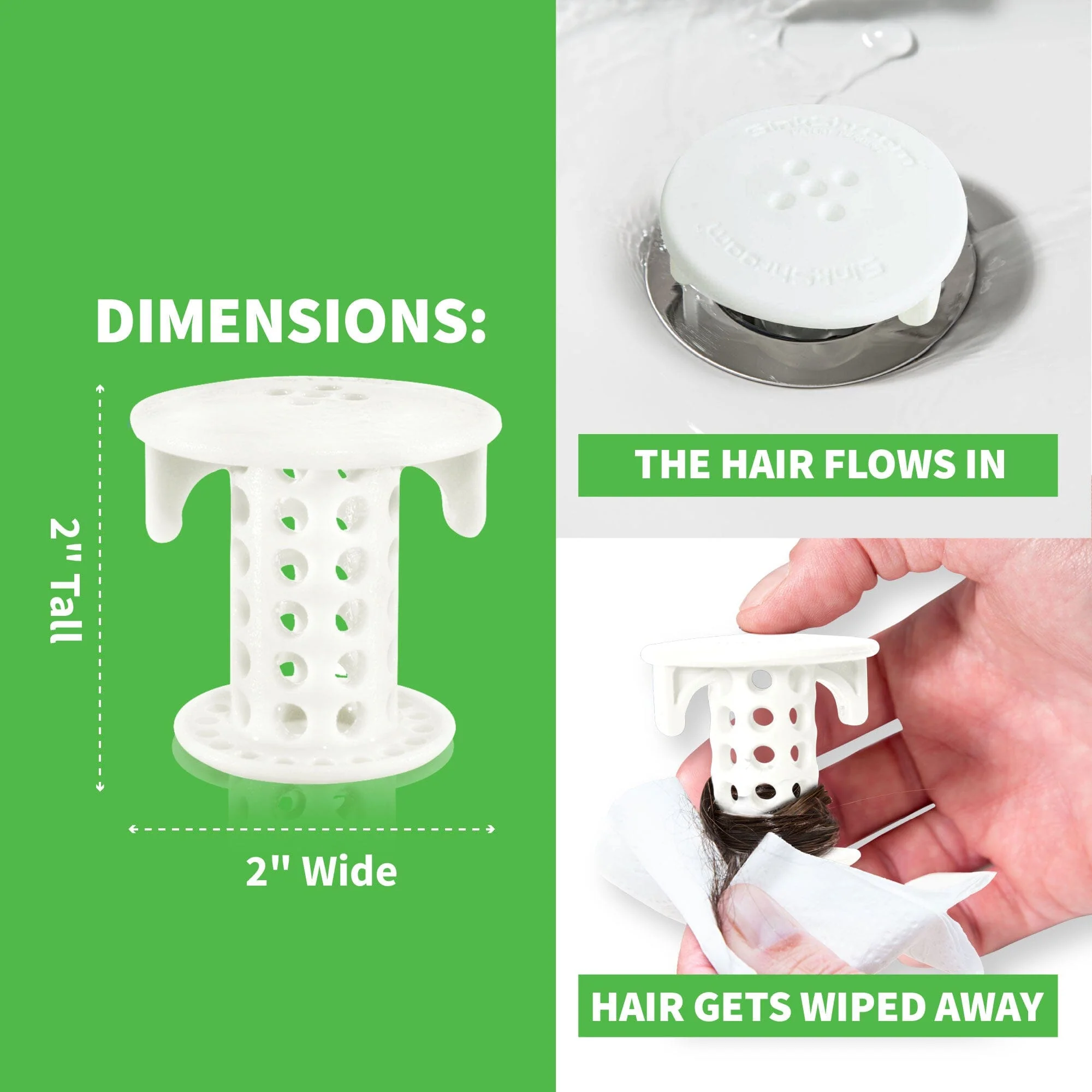 SinkShroom® (White) The Hair Catcher That Prevents Clogged Bathroom Sink Drains - Image 7