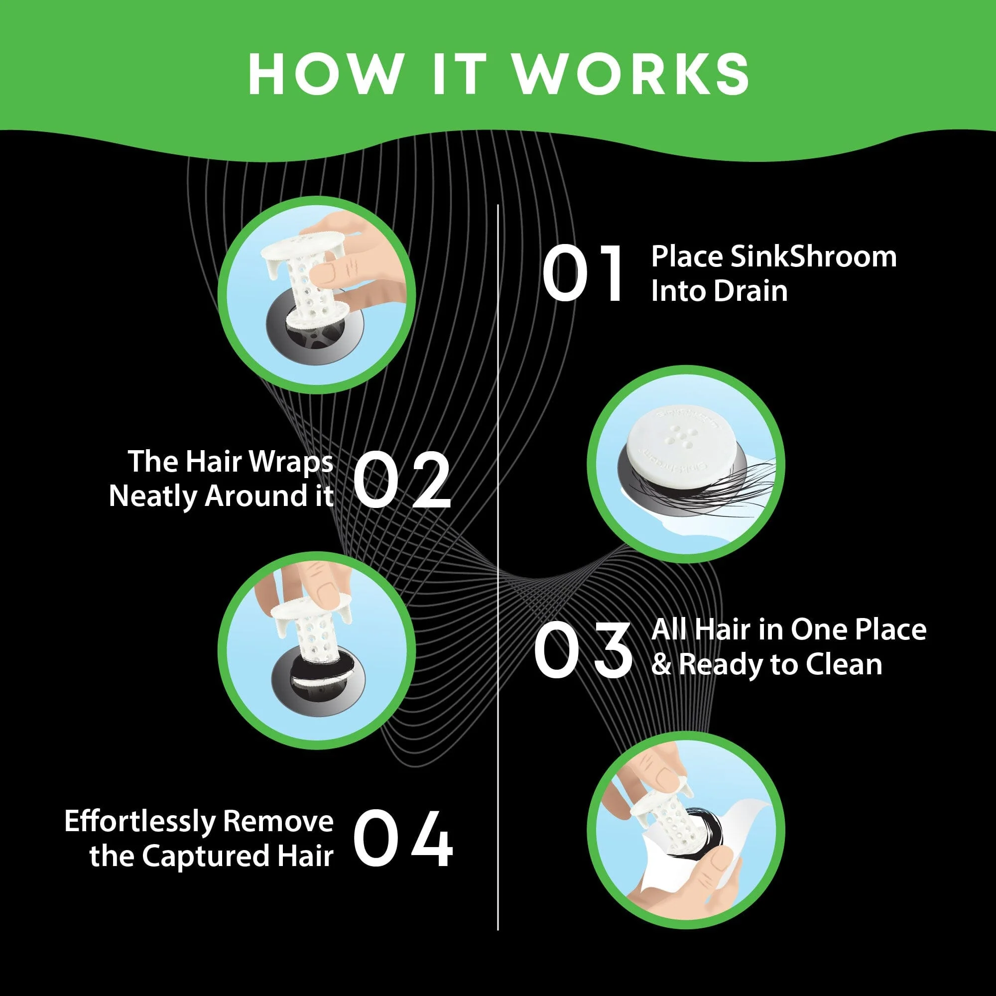 SinkShroom® (White) The Hair Catcher That Prevents Clogged Bathroom Sink Drains - Image 9