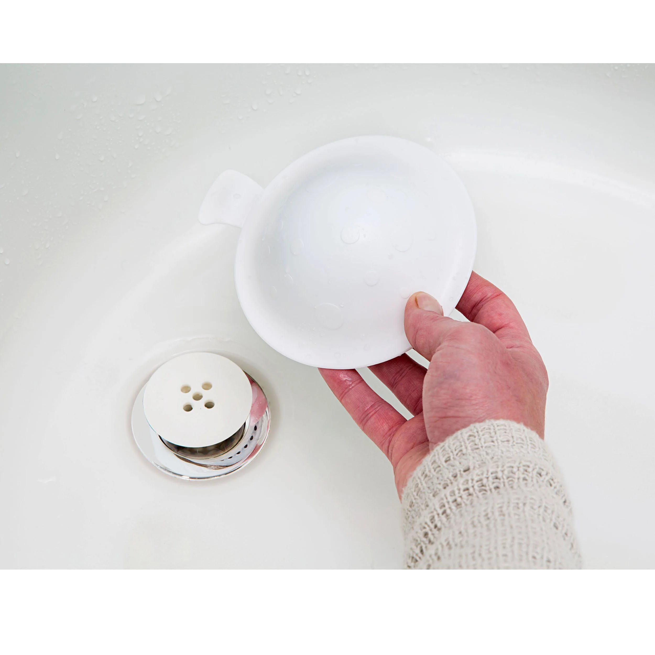 StopShroom (White) Universal Stopper Cover for Bathtub, Bathroom, and Kitchen Drains - Image 5