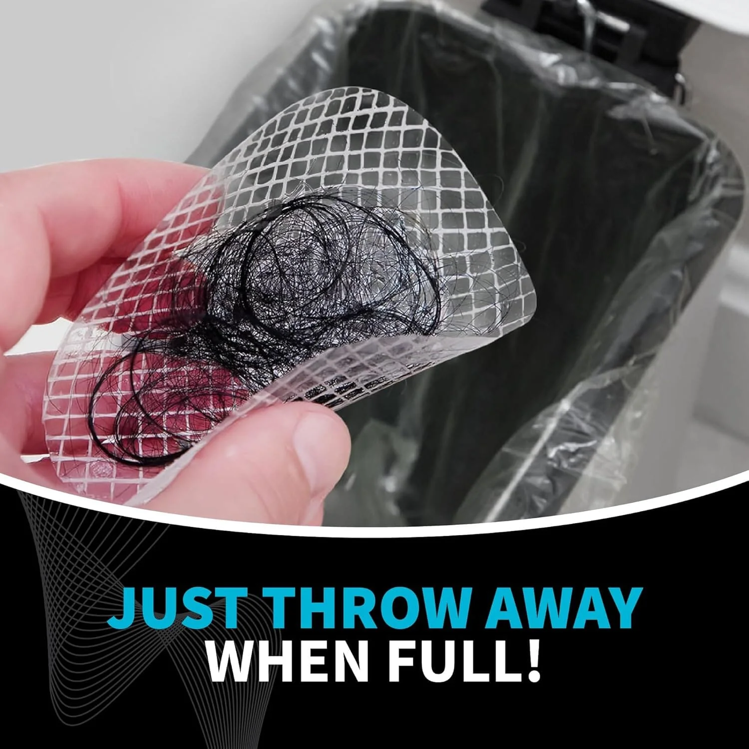 TubShroom 10 Pack Disposable Drain Cover - Hair Catcher Mesh Sticker Strainers for Shower, Bathtub, and Bathroom - Hair Catcher Sticker Drain Protector - 2 Month Supply - Image 4