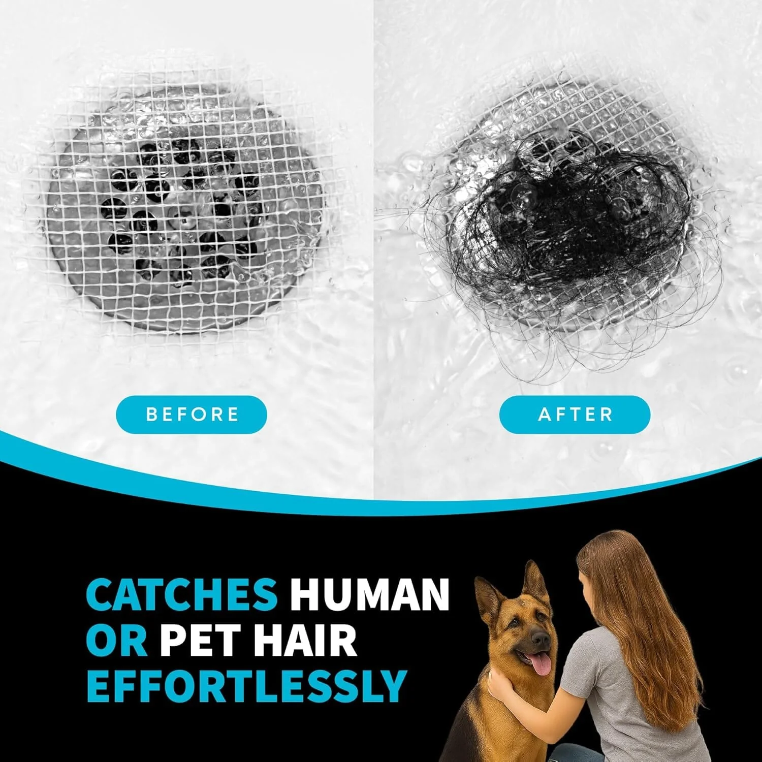 TubShroom 10 Pack Disposable Drain Cover - Hair Catcher Mesh Sticker Strainers for Shower, Bathtub, and Bathroom - Hair Catcher Sticker Drain Protector - 2 Month Supply - Image 7