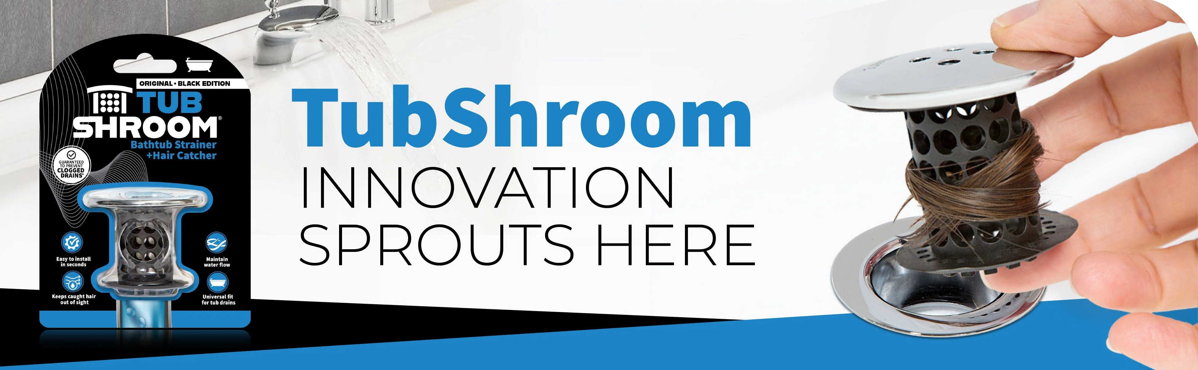 TubShroom® (Black Chrome) The Hair Catcher That Prevents Clogged Tub Drains - Image 4