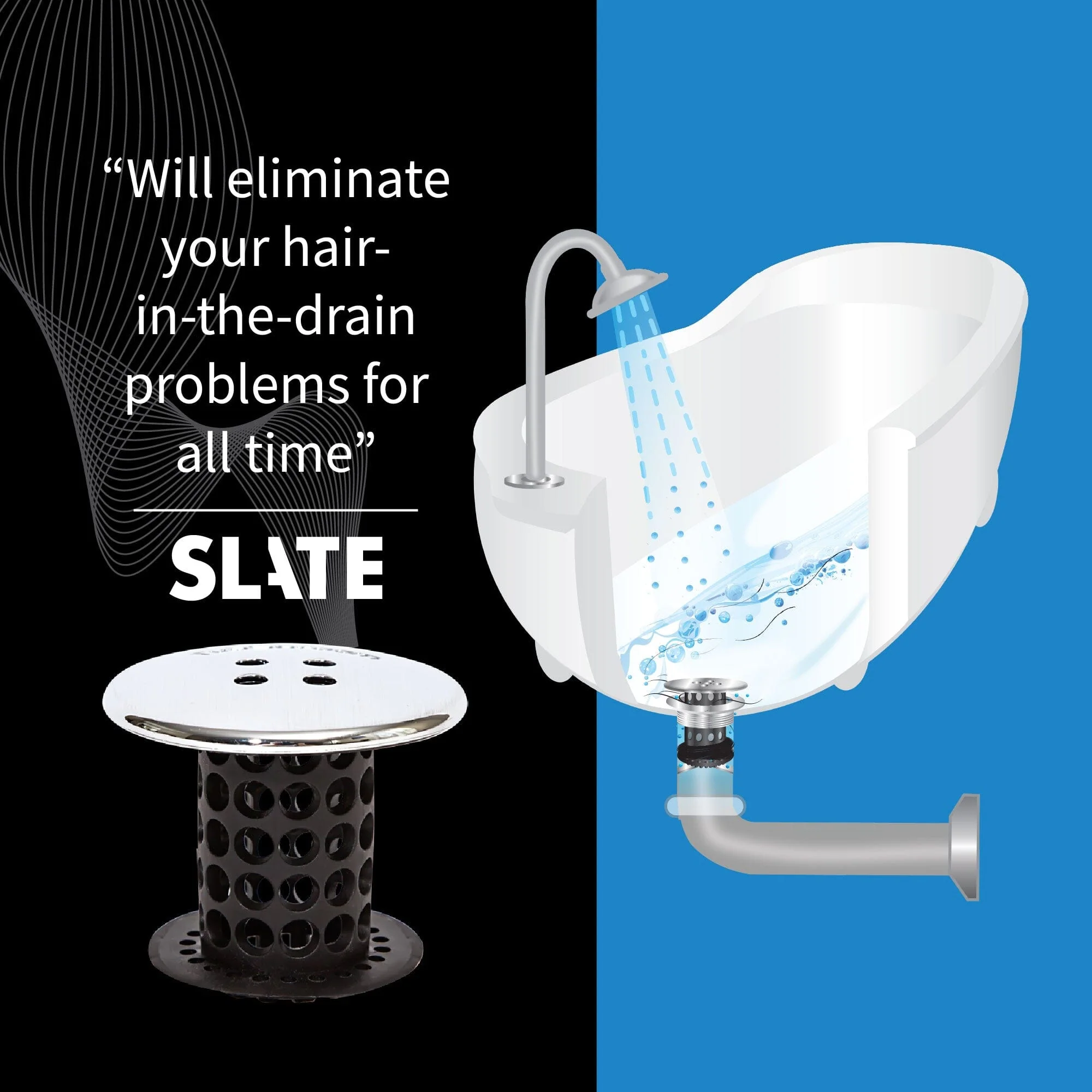 TubShroom® (Black Chrome) The Hair Catcher That Prevents Clogged Tub Drains - Image 7