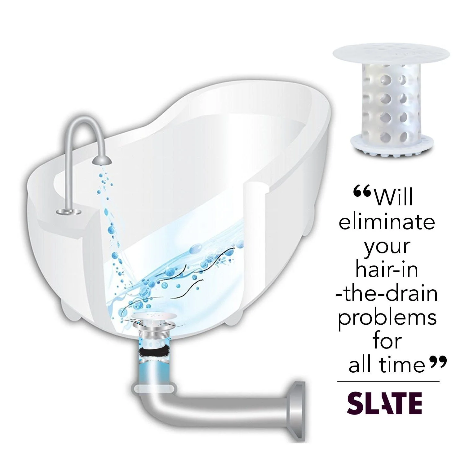 TubShroom (Clear) The Hair Catcher That Prevents Clogged Tub Drains - Image 4