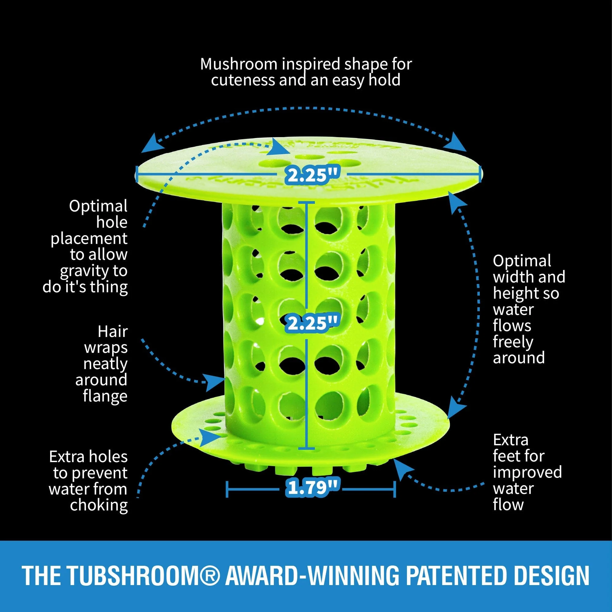 TubShroom (Green) The Hair Catcher That Prevents Clogged Tub Drains - Image 3