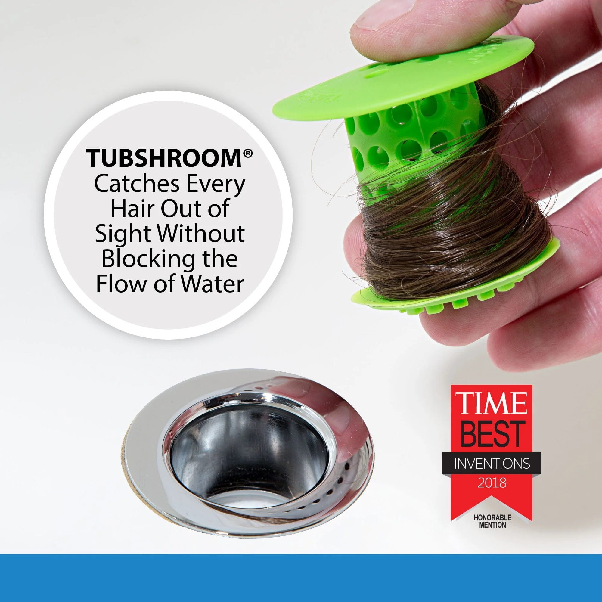 TubShroom (Green) The Hair Catcher That Prevents Clogged Tub Drains - Image 4