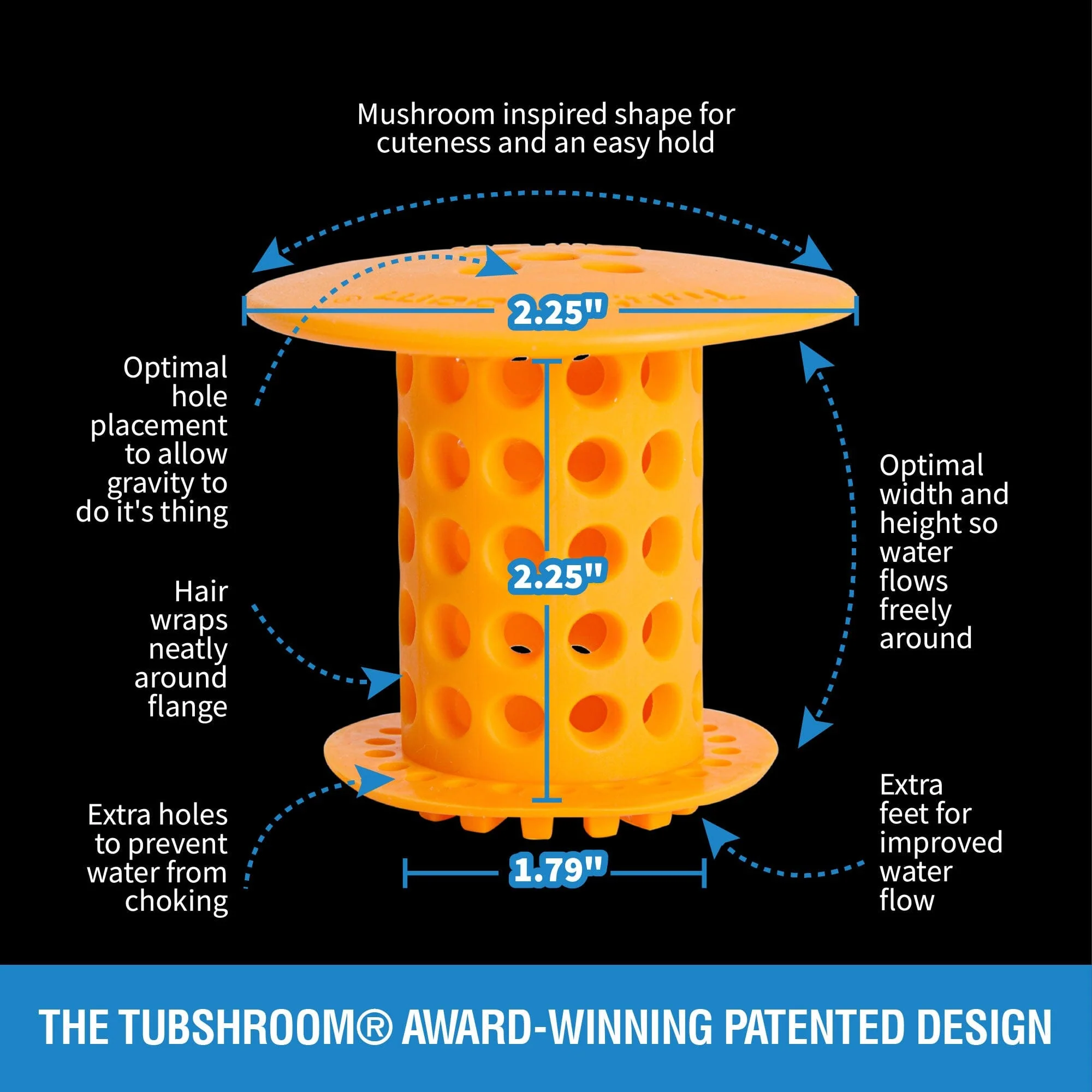 TubShroom (Orange) The Hair Catcher That Prevents Clogged Tub Drains - Image 4