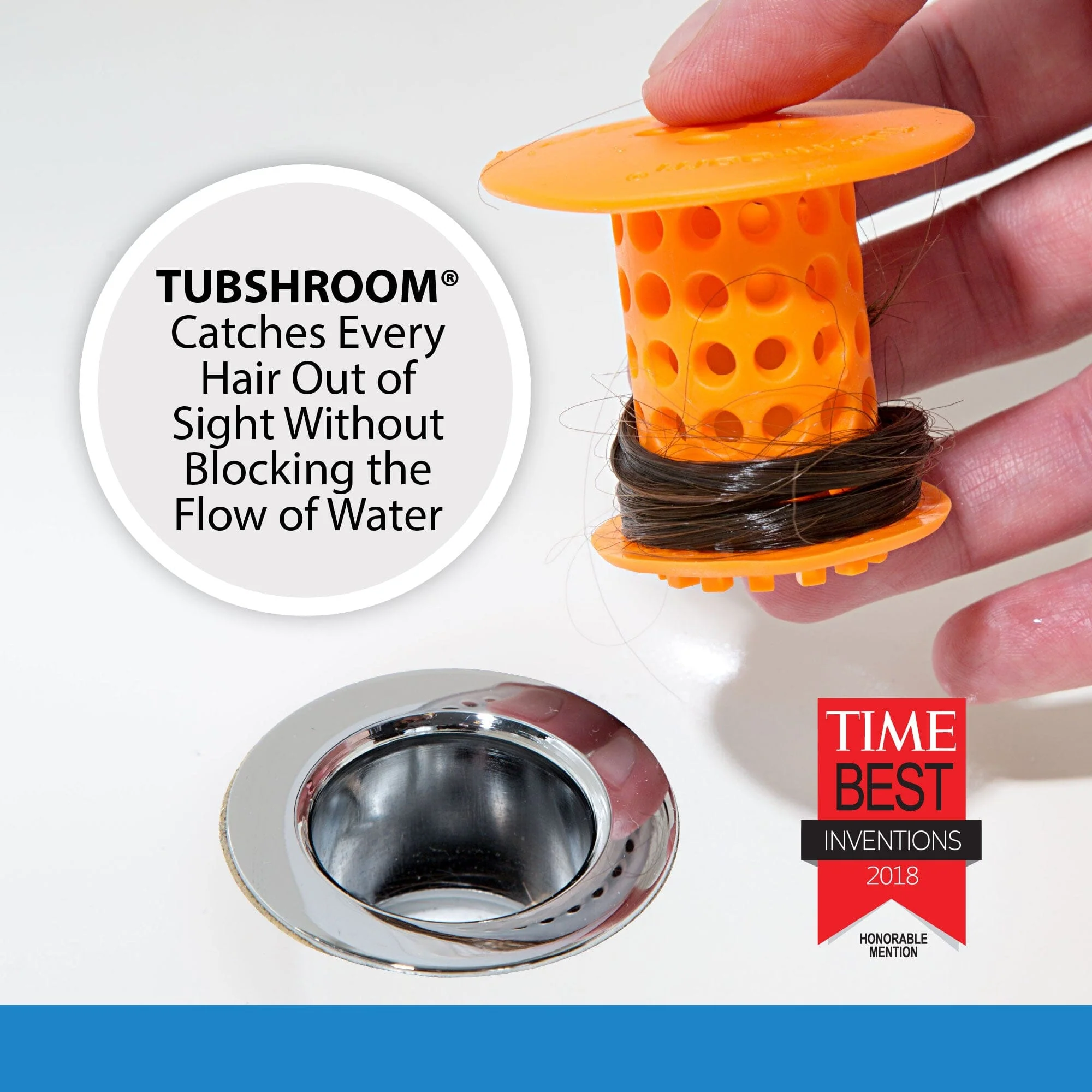 TubShroom (Orange) The Hair Catcher That Prevents Clogged Tub Drains - Image 7