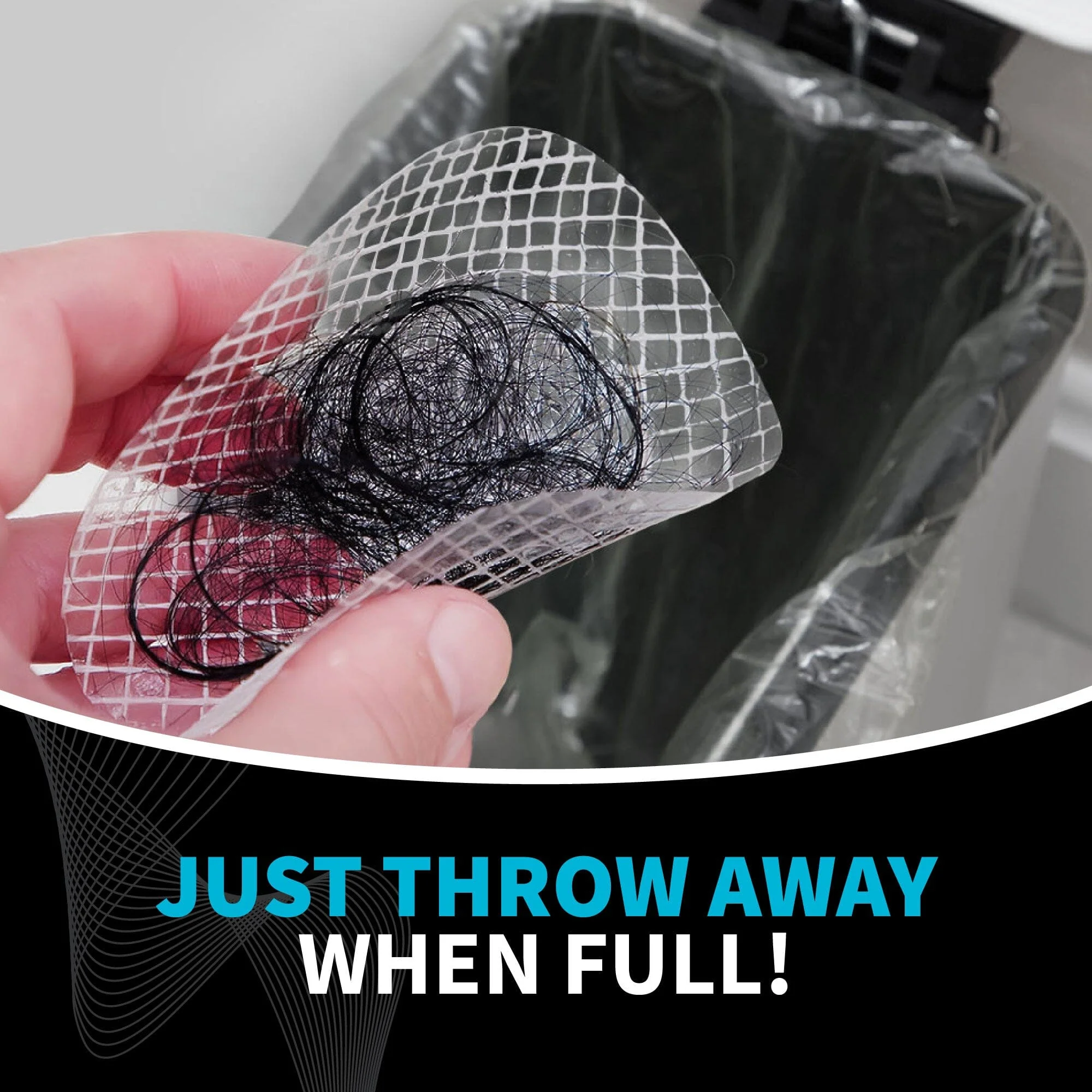 TubShroom Toss 26pk Disposable Drain Covers - Hair Catcher Mesh Sticker Strainers for Shower Bathtub and Bathroom Sink Drains - Image 3