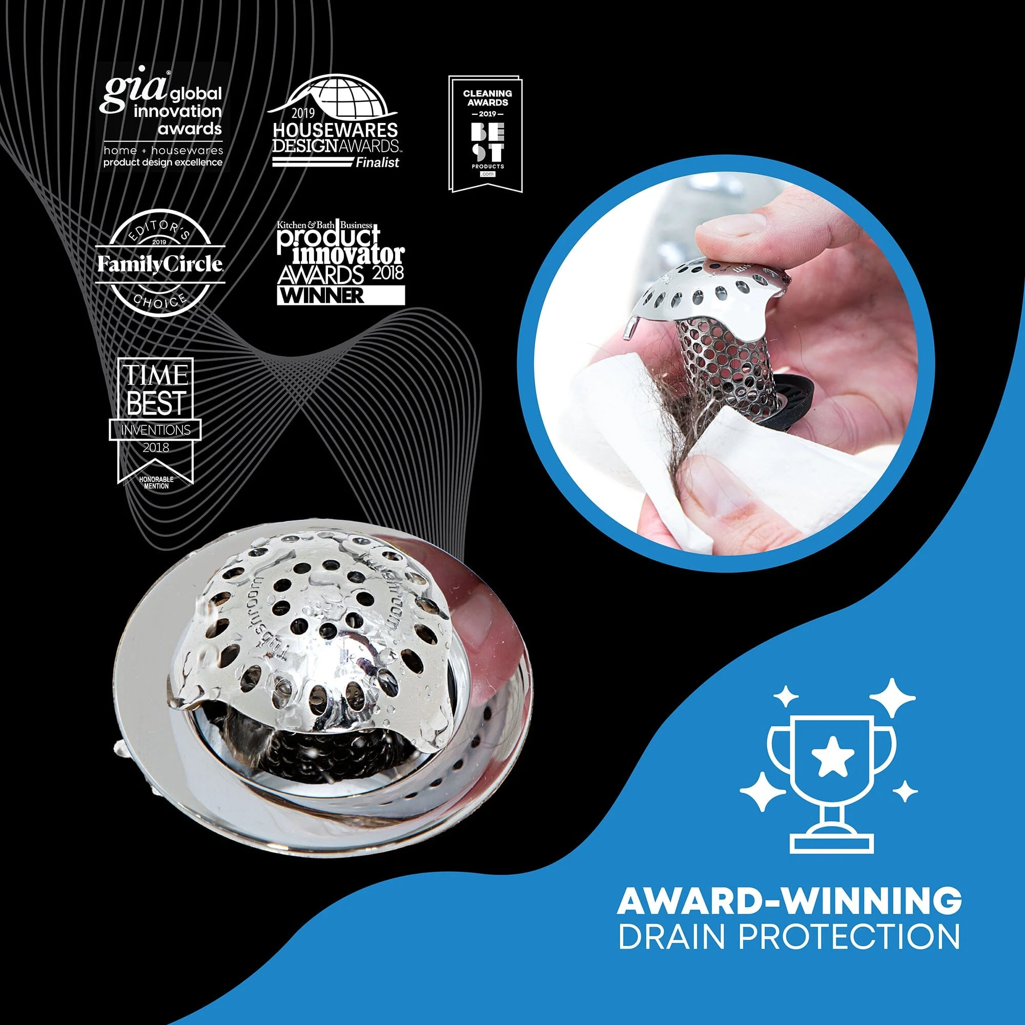 TubShroom Ultra (Stainless) Hair Catcher to Prevent Clogged Tub Drains - Image 3