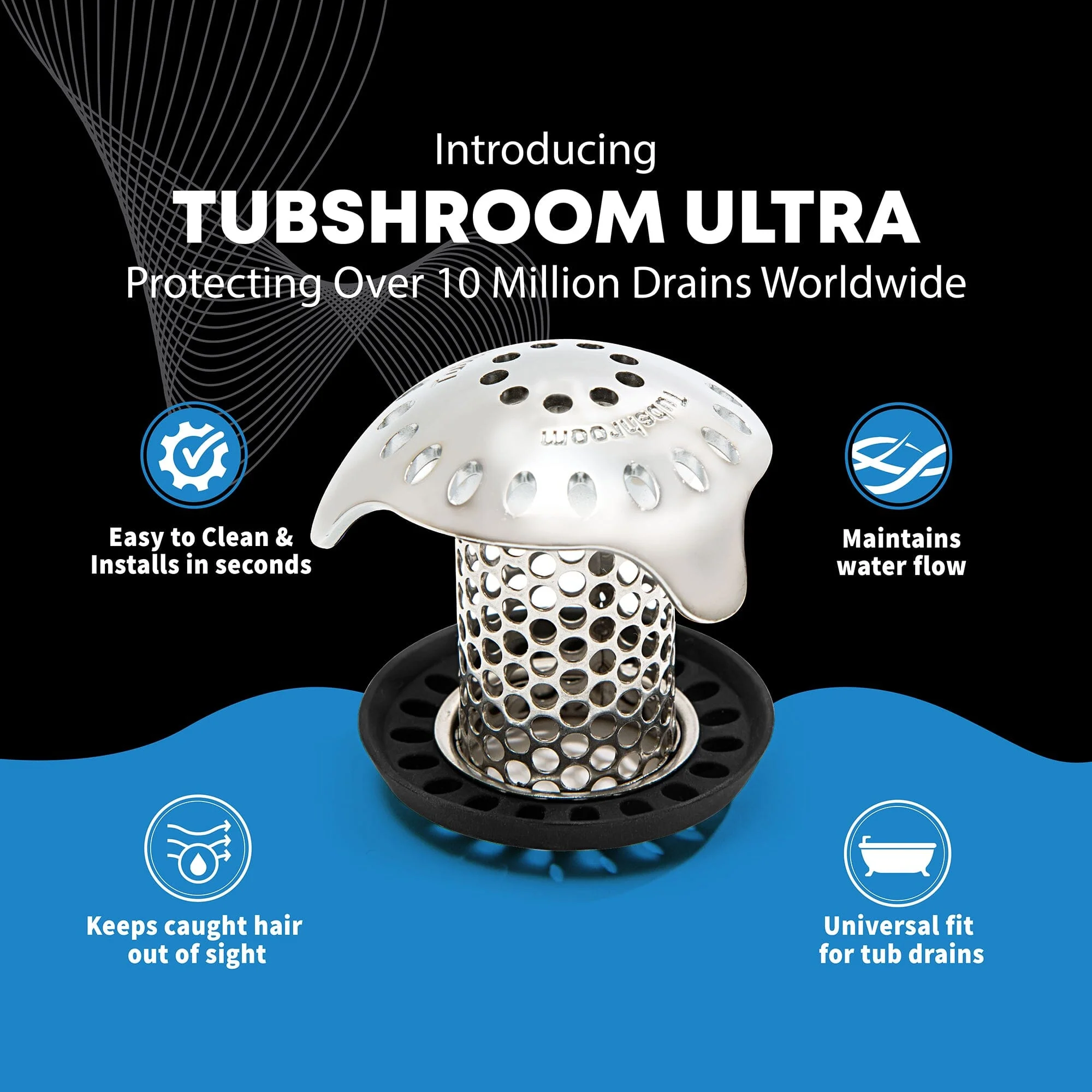 TubShroom Ultra (Stainless) Hair Catcher to Prevent Clogged Tub Drains - Image 4