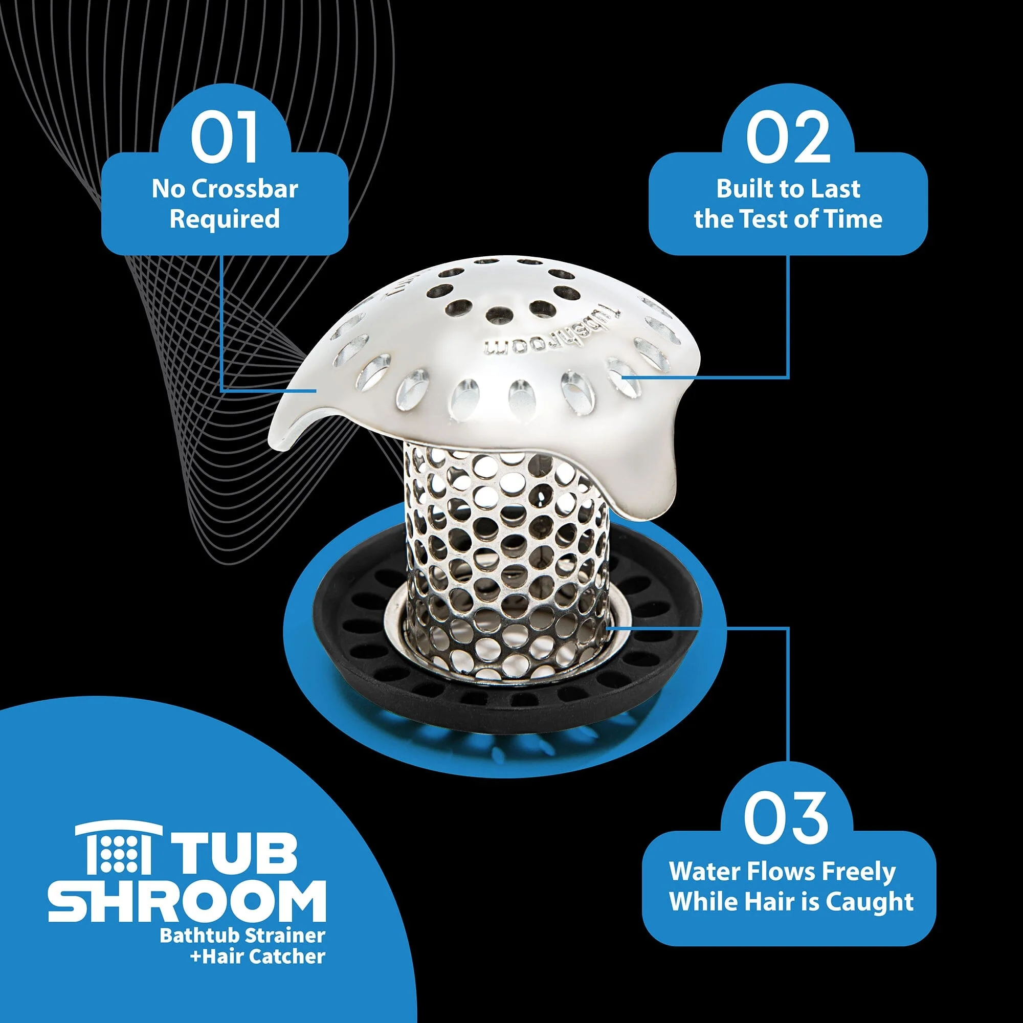 TubShroom Ultra (Stainless) Hair Catcher to Prevent Clogged Tub Drains - Image 8
